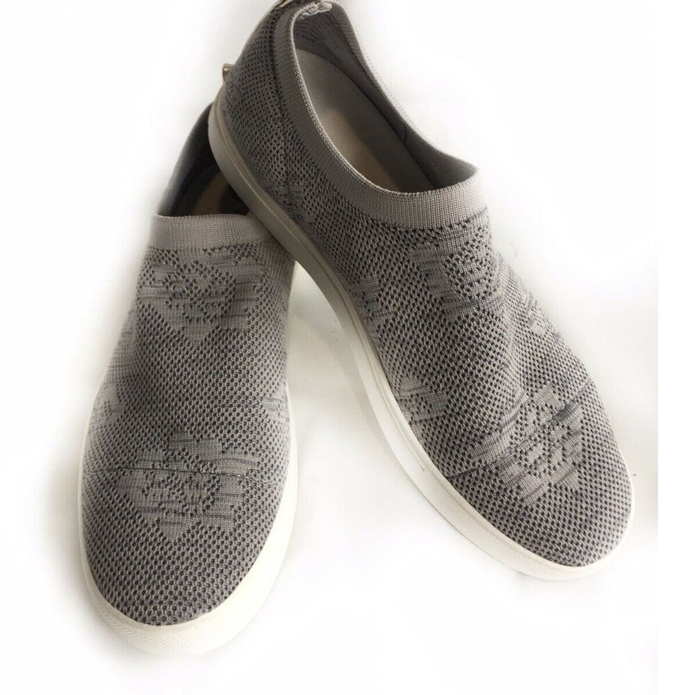 Kenneth Cole New York Gray Korden Floral Knit Slip-On Shoes Sneakers Size 7